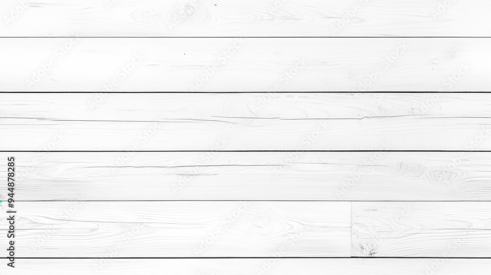 Poster white wooden planks arranged horizontally, showcasing a smooth and clean surface with subtle grain p