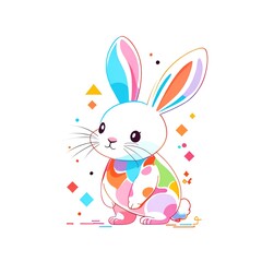 Colorful Rabbit Illustration
