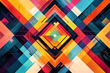 Abstract Geometric Pattern with Vibrant Colors created with Generative AI