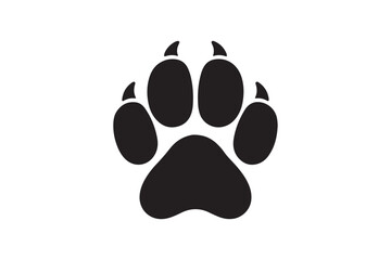 Cat paw silhouette vector art illustration