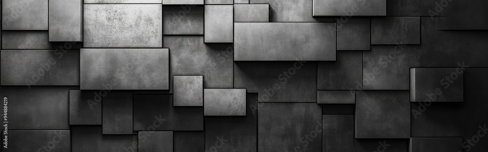 Poster 3d rendering of a wall featuring black and white tone effects suitable for background use