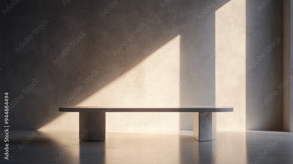 Poster 3d rendering of an empty table for showcasing montages