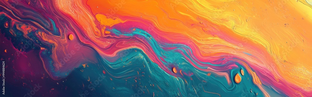 Poster 3d rendering of abstract lines with an artistic oil paint background