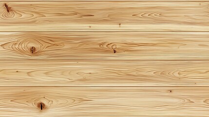 Fototapeta premium Light-colored wooden planks with natural grain patterns and knots, showcasing a smooth texture and warm tones.