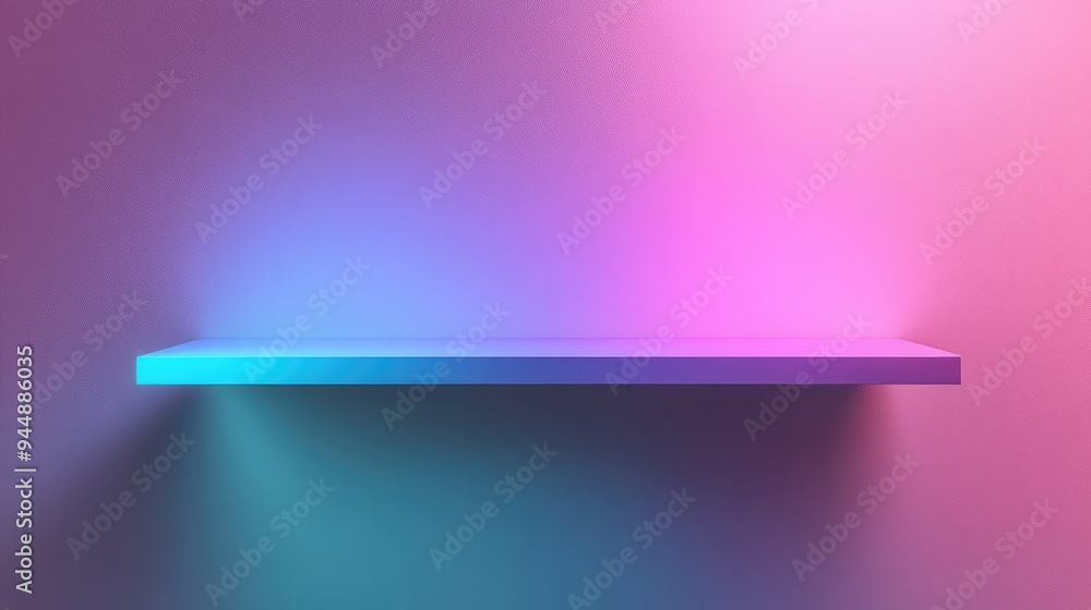 Poster isolated shelf on a neutral background 3d rendering illustration