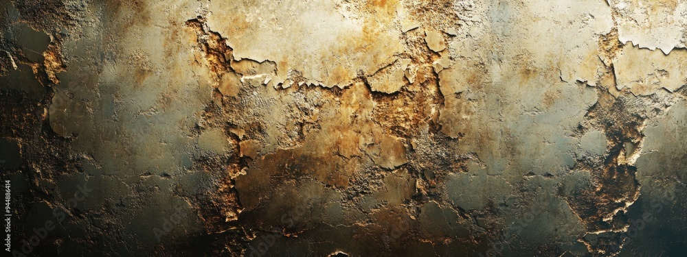 Poster 3d rendering of an old grunge wall background featuring abstract elements like cracks spots and stai