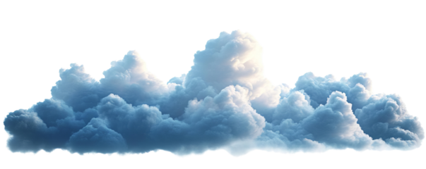 Fluffy cloud formation with soft blue tones, perfect for backgrounds, nature themes, or sky designs in various creative projects.