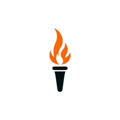 simple fire flame torch logo vector illustration template design