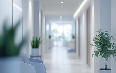 3D rendering of a blurred healthcare and wellness environment in a medical clinic