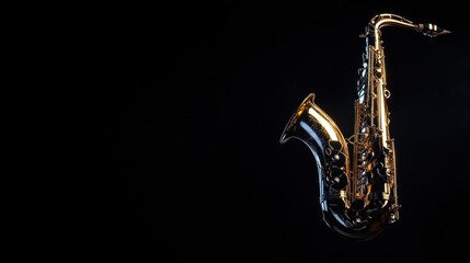 Obraz premium Saxophone on Black Background