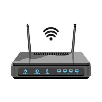 router flat icon-modem sign-wireless illustration-network illustration-adsl isolated-wifi vector