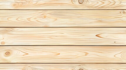 Fototapeta premium Light-colored wooden planks with natural grain patterns, arranged horizontally. The wood has a smooth texture and a warm tone, ideal for backgrounds or design elements.