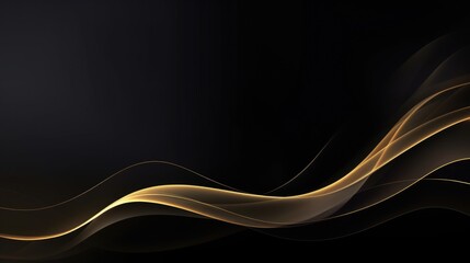 Free abstract black background with gold wave