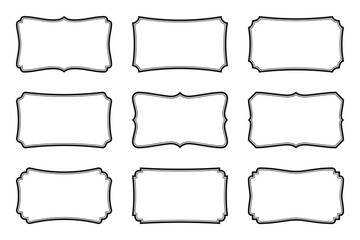 Vintage frames set isolated on white background. Decorative frame.