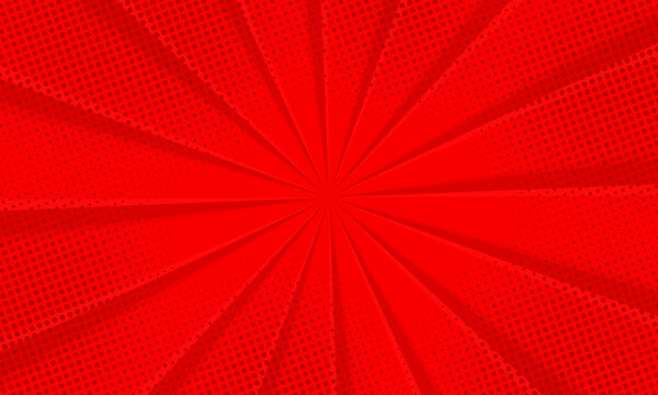 abstract rays comic background on red