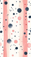 Colorful abstract pattern with circles and stripes in shades of pink and blue.
