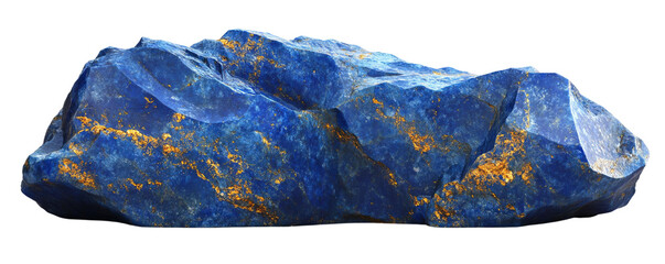 Raw lapis lazuli stone featuring rich blue hues and gold flecking, ideal for jewelry and decorative uses.