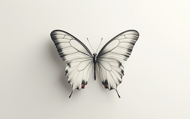 Fototapeta premium Minimalist book cover featuring a single butterfly with intricate wing patterns