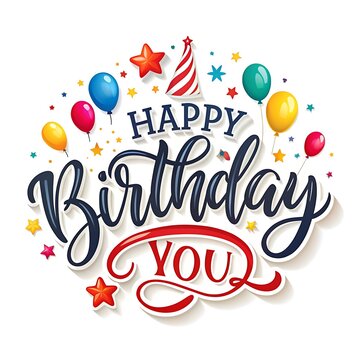 Birthday lettering with presents