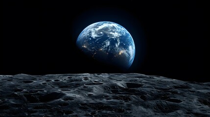a serene image of the earth as seen from the moon