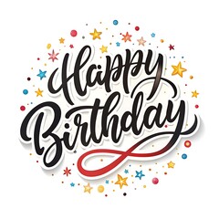 Birthday lettering with presents