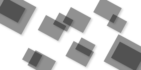 Modern black square tech corporate abstract technology background design. Dark squares abstract background. Realistic wall of cubes. Black color square pattern on banner with shadow. Abstract black an