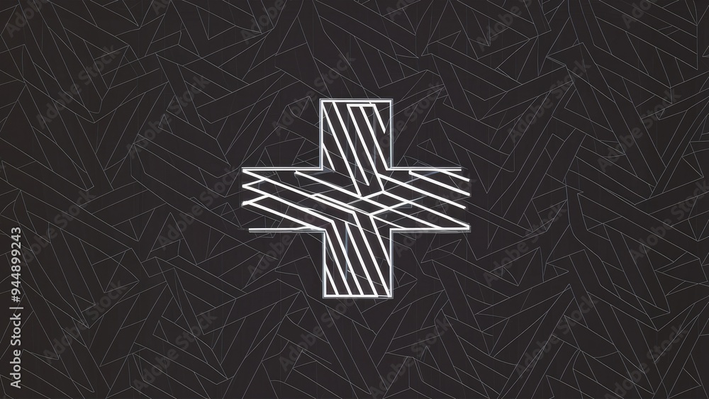 Poster modern abstract background design featuring a white triangular line pattern. versatile two-color com
