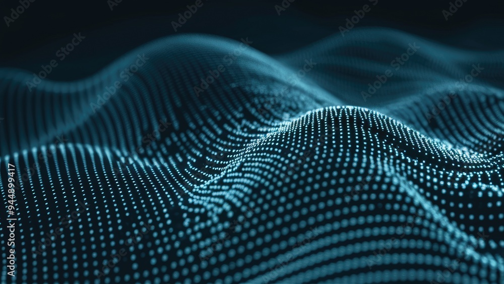 Aufkleber monochromatic dot wave technology texture background - abstract digital data concept