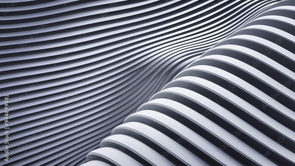 Poster monochrome abstract pattern featuring gray and white striped texture, minimalistic background with e
