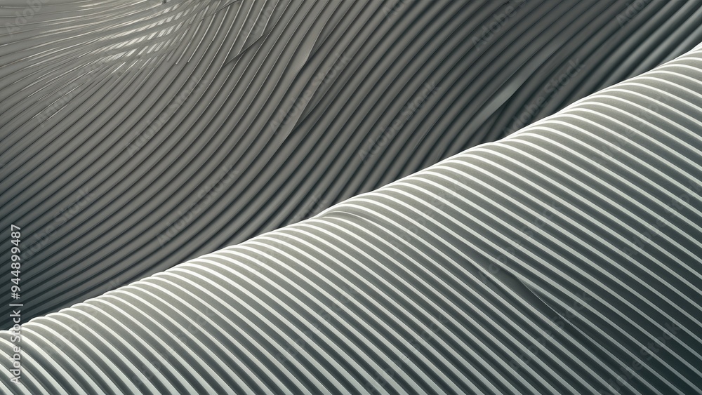 Poster monochrome abstract pattern featuring gray and white striped texture, minimalistic background with e