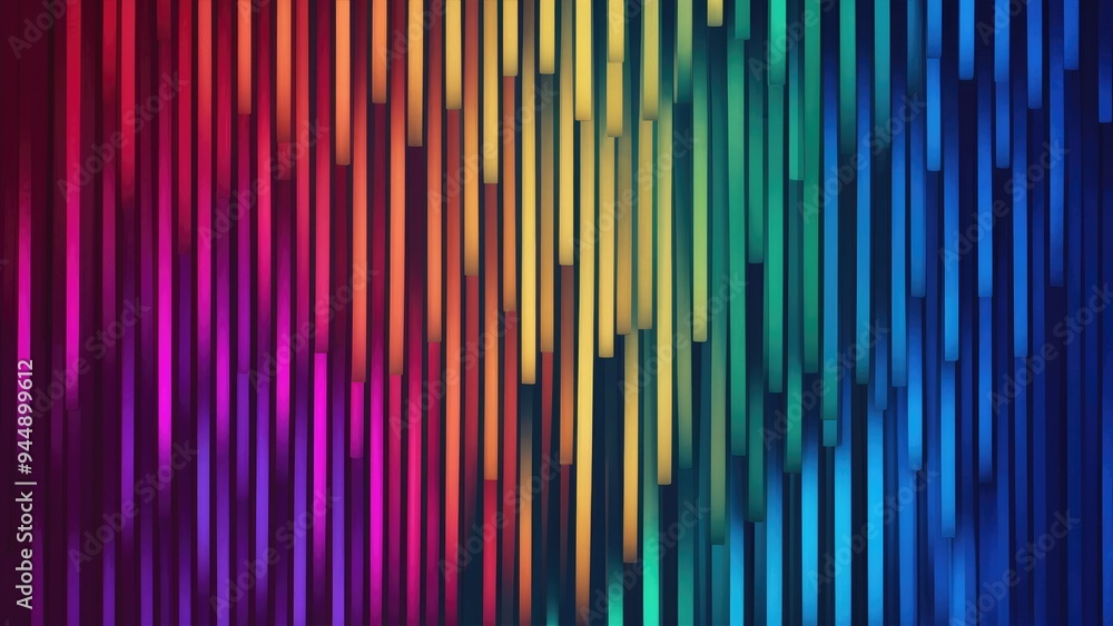 Poster multicolored gradient vertical lines with motion blur background