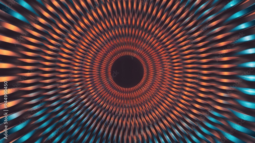 Poster oscillating frequency wave patterns: exploring themes of education, research, and modern science.