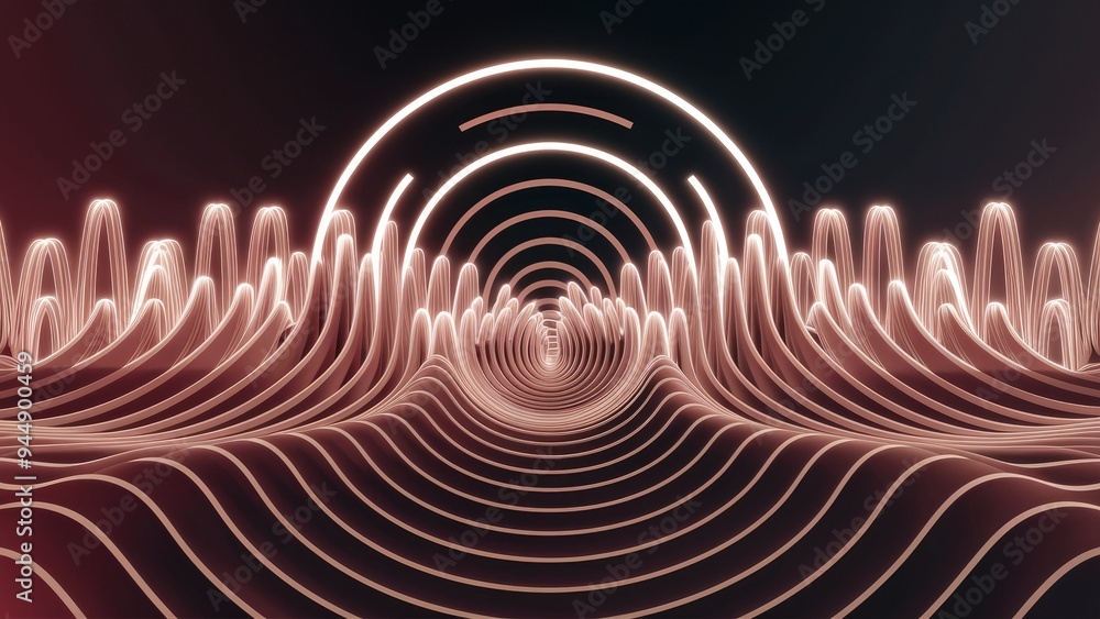 Aufkleber oscillating frequency wave patterns - abstract background for science, education, and research theme