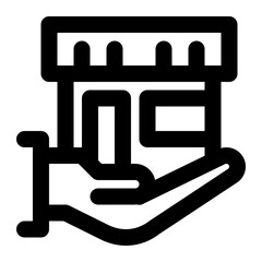 retail services, store services, supporting, services, retailer outline icon