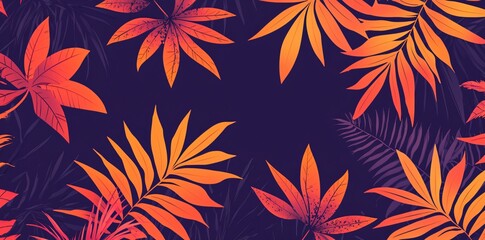 Tropical Leaves in Vivid Hues
