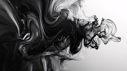 Fototapeta premium Abstract Black Ink Swirl