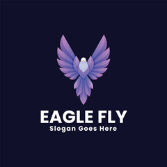Vector Logo Illustration Eagle Gradient Colorful Style