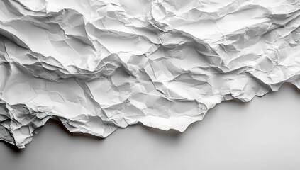 Fototapeta premium A close-up image of a crumpled piece of white paper.