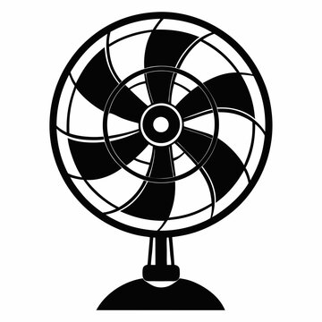 recommend clip art: Black Silhouette Electric Fan Vector Art