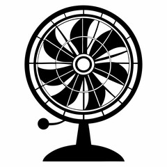 Black Silhouette Electric Fan Vector Art