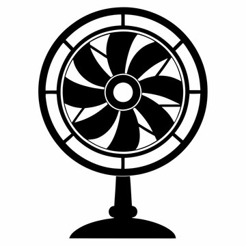recommend clip art: Black Silhouette Electric Fan Vector Art
