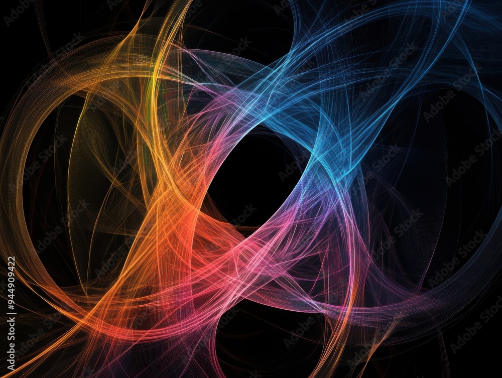 Aufkleber vibrant abstract swirls of colors create dynamic and captivating patterns against a dark background.
