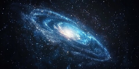 Naklejka premium Universe filled with stars nebula and galaxy in a 3D cartoon rendering