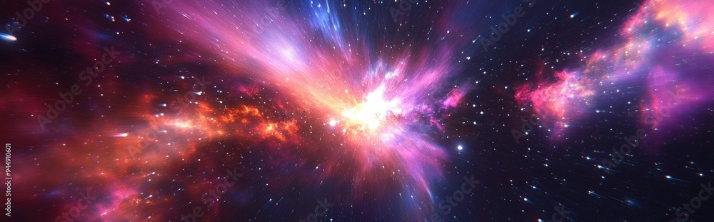 Aufkleber space vortex in a 3d cartoon rendering featuring an abstract background with star warp or hyperspace