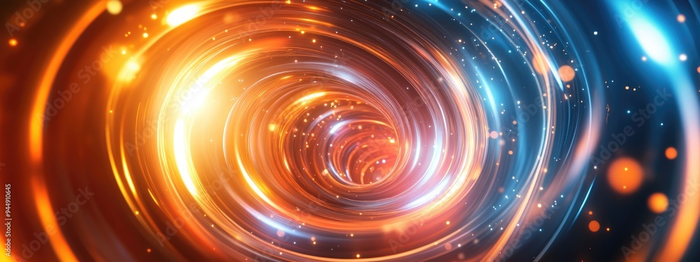Poster abstract ring background featuring luminous swirling elements in a 3d cartoon rendering glowing spir
