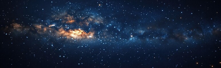 Fototapeta premium 3D cartoon depiction of a dark blue night sky scattered with numerous stars featuring the Milky Way in the cosmic backdrop