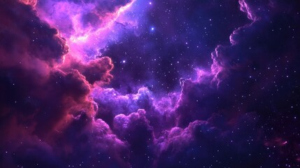 Obraz premium Bright nebula in space majestic red purple nebula beautiful space background 3D cartoon rendering