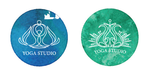 Yoga Logo Vector Set Illustration