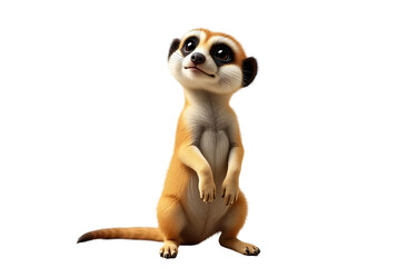 Fototapeta premium Cute Meerkat Isolated on Transparent Background