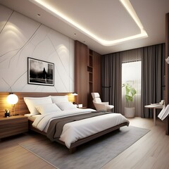 a luxury  room with bed.